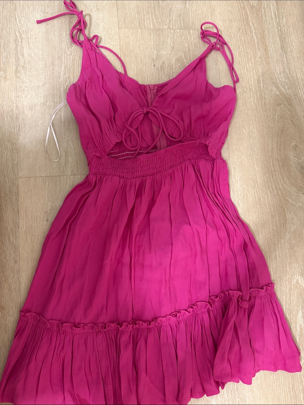Women's Fuchsia Tie-Back Mini Dress